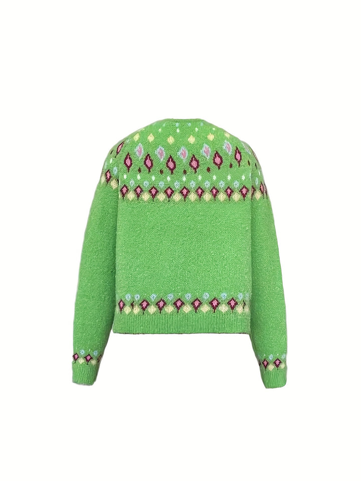 Fair Isle-trui met motief aan de achterkant voor dames