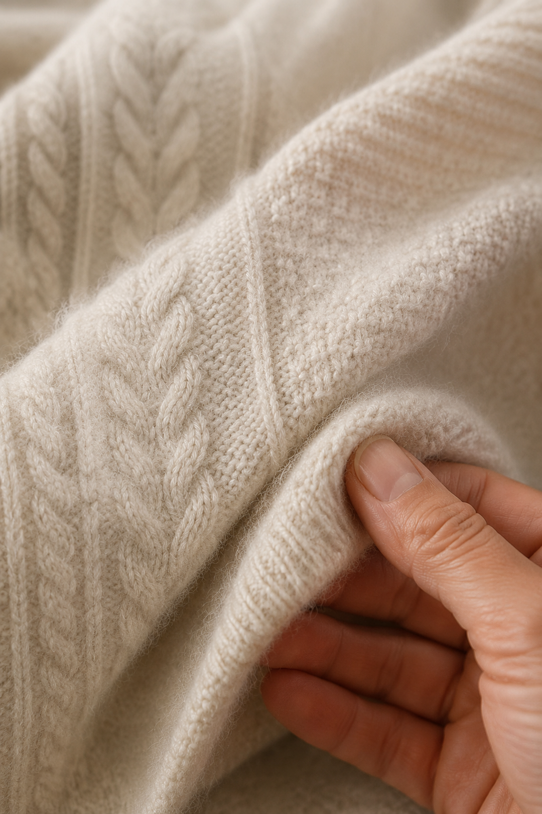 Ellen | Cashmere Blend Sweater fabric texture close-up