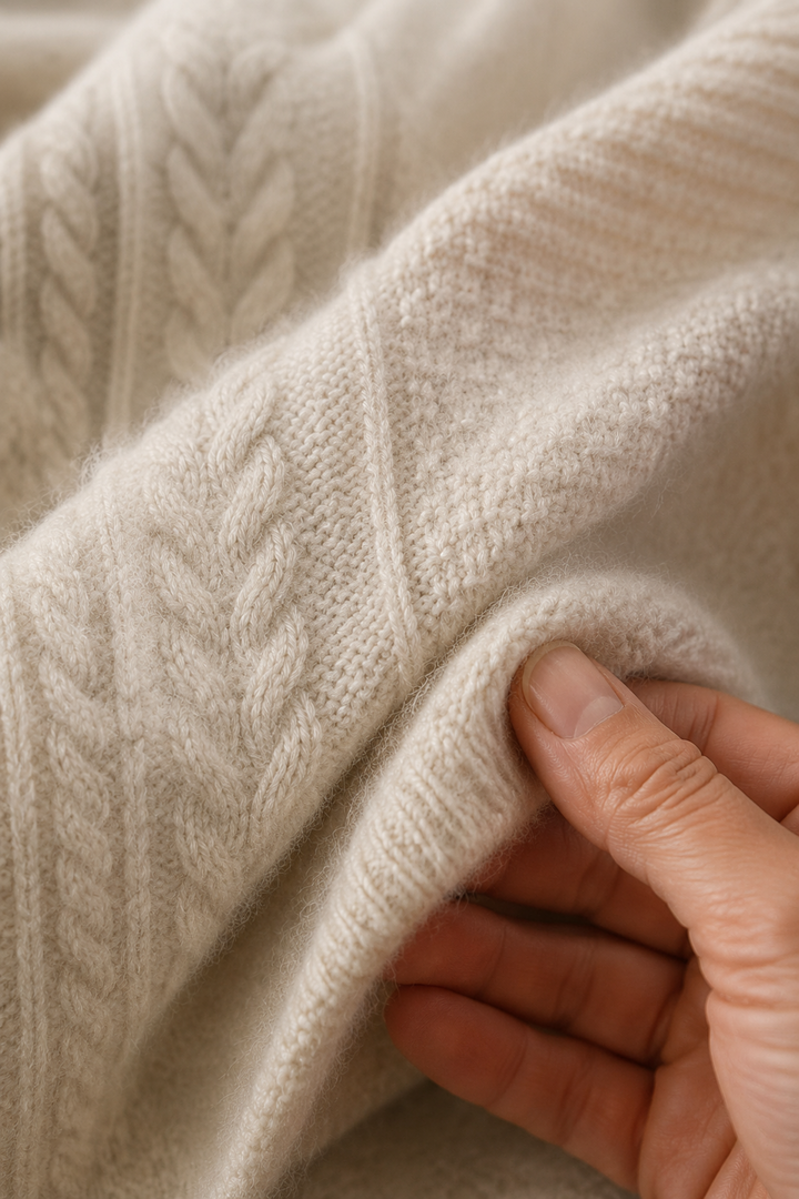 Ellen | Cashmere Blend Sweater fabric texture close-up