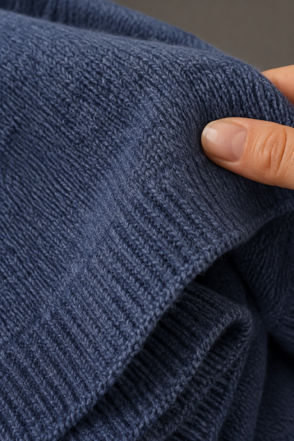Deborah | Ribbed Turtleneck Sweater fabric texture close-up