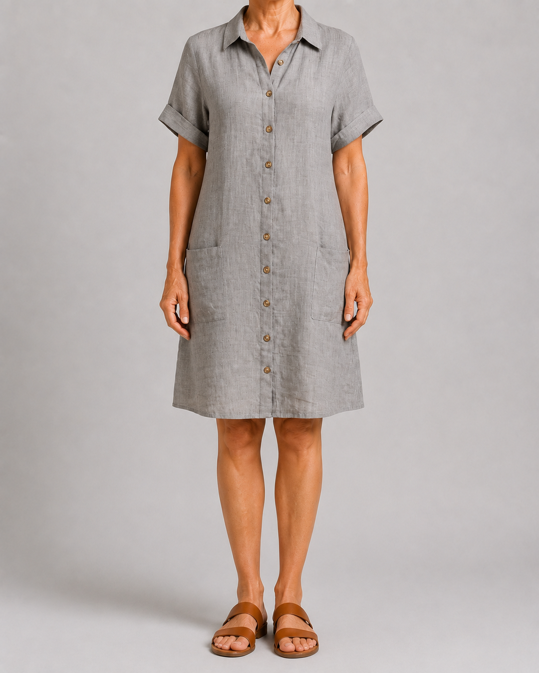 Claire | Casual Linen Shirt Dress
