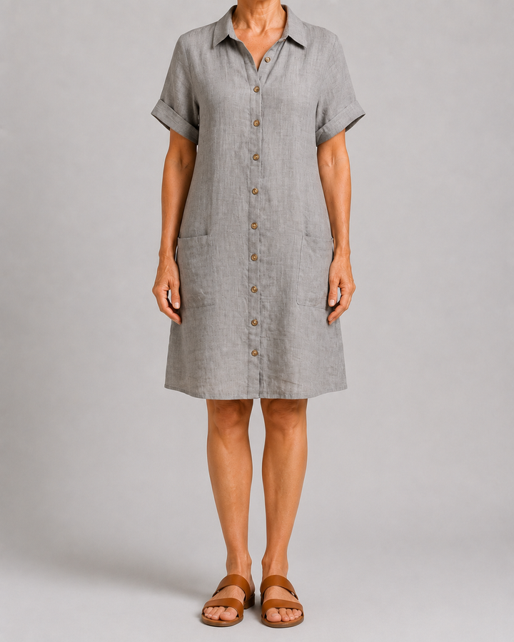 Claire | Casual Linen Shirt Dress