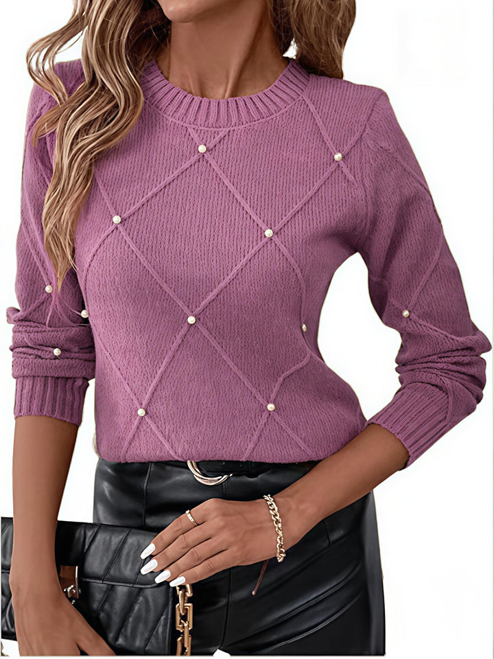 Sierra | Pearl Detail Crew Neck Sweater