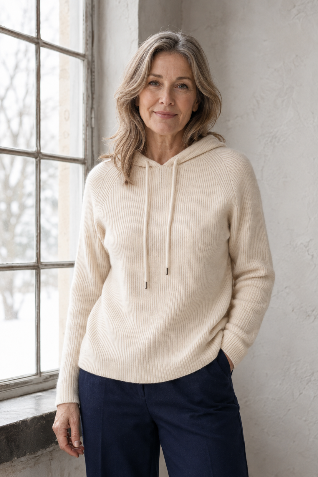Bridget | Classic Drawstring Hoodie editorial product photograph