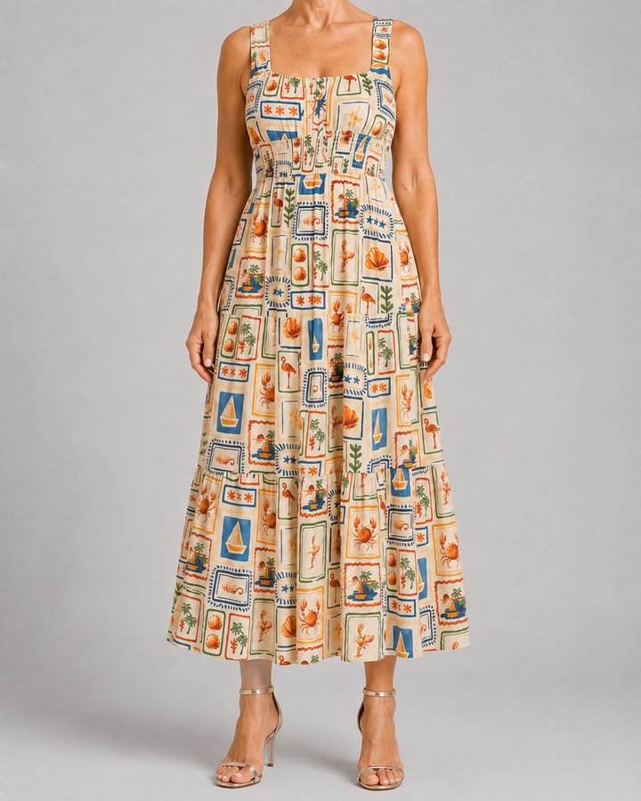 Rosie | Seaside Print Midi Dress