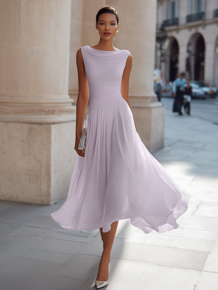Vivian | Sleeveless Pleated Midi Dress