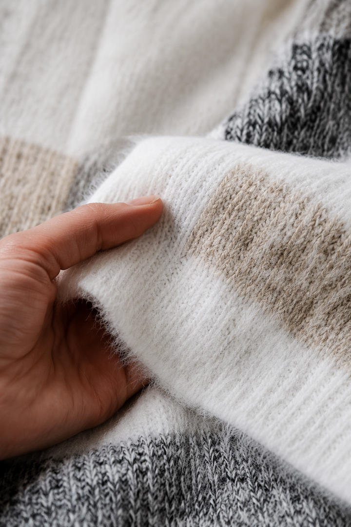Maxine | Striped Drop Shoulder Cardigan fabric texture close-up