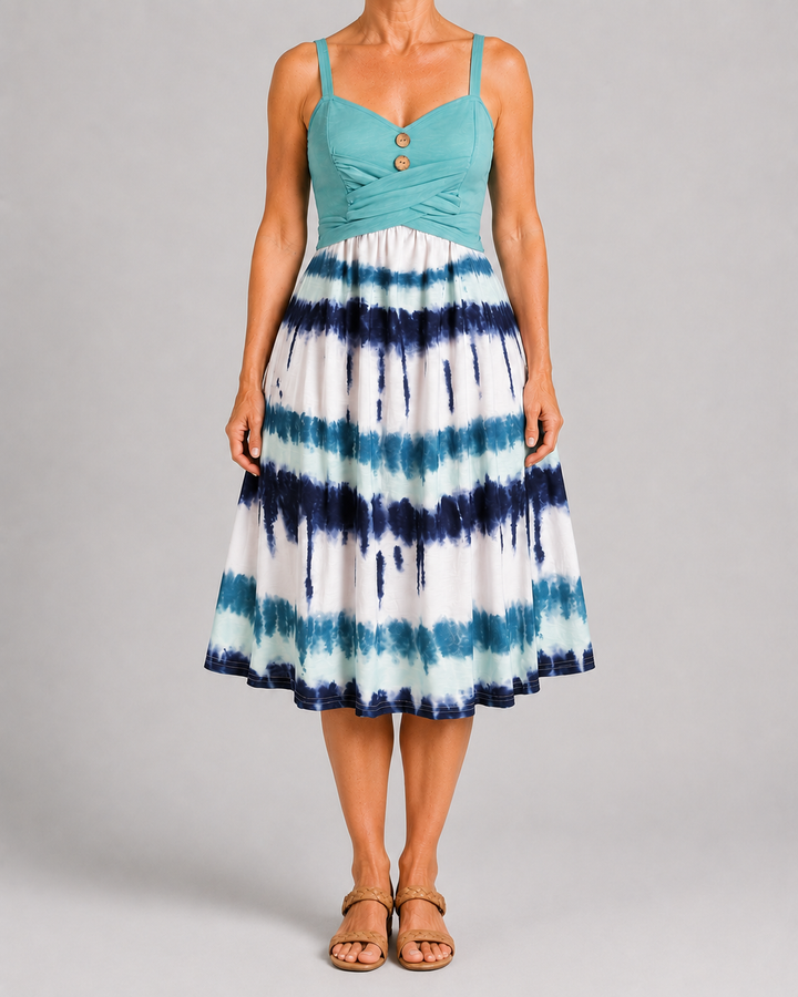 Kendra | Tie Dye Button Front Dress