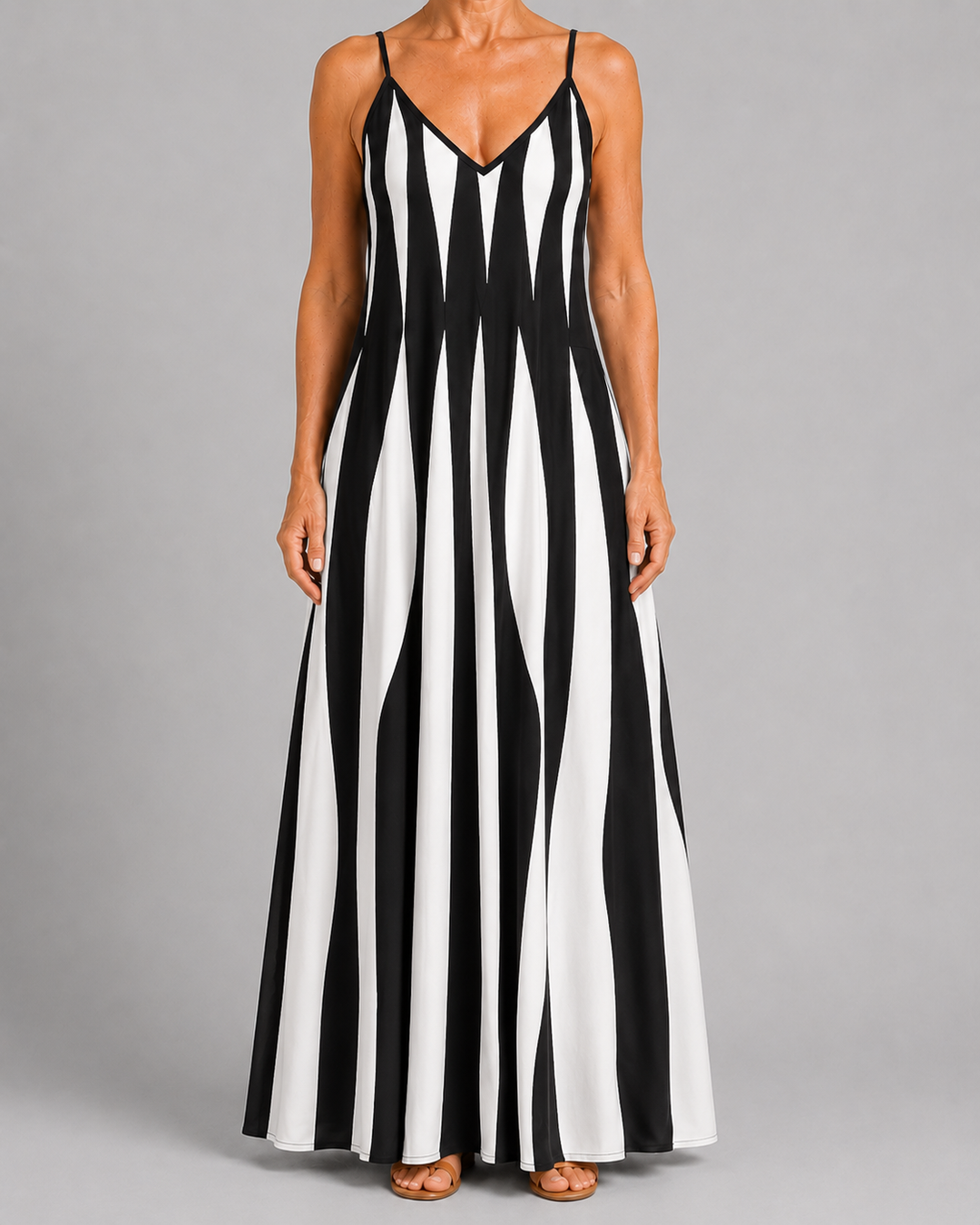 Callie | Printed V-Neck Strap Dress