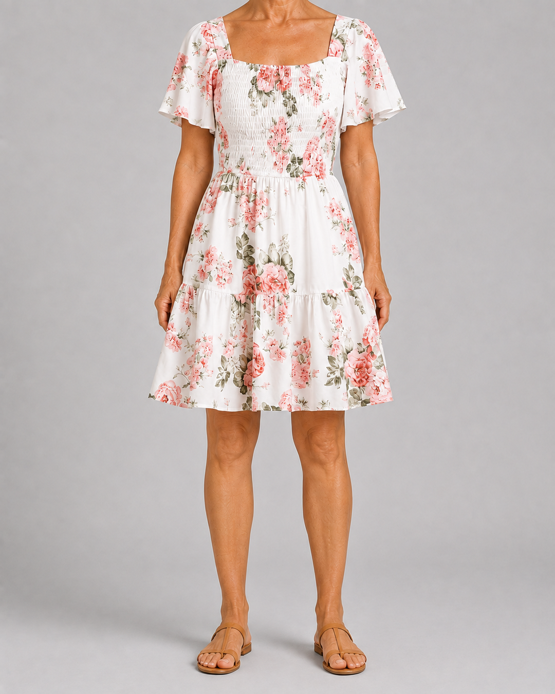 Lorraine | Floral Waist Tie Dress