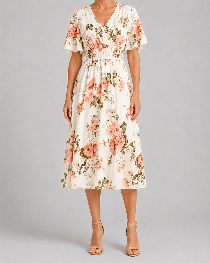 Cheryl | Printed Wrap Midi Dress