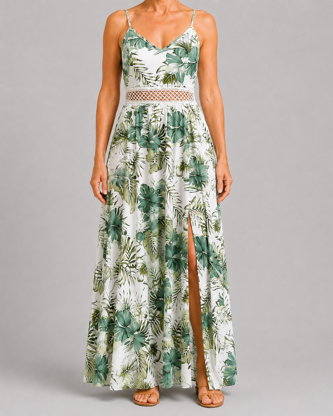 Kimberly | Floral Strappy Split Dress