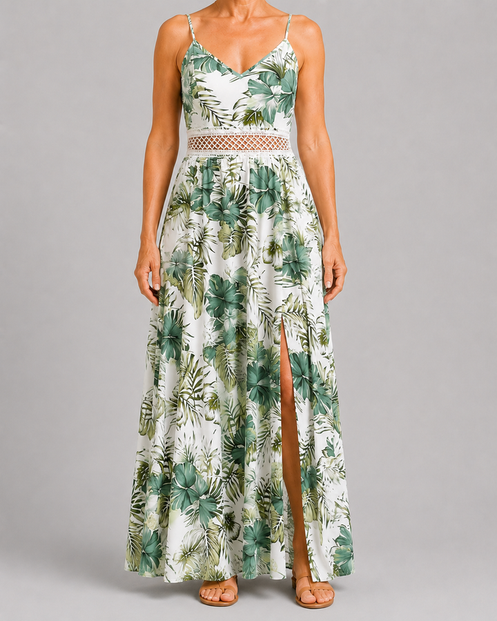 Kimberly | Floral Strappy Split Dress