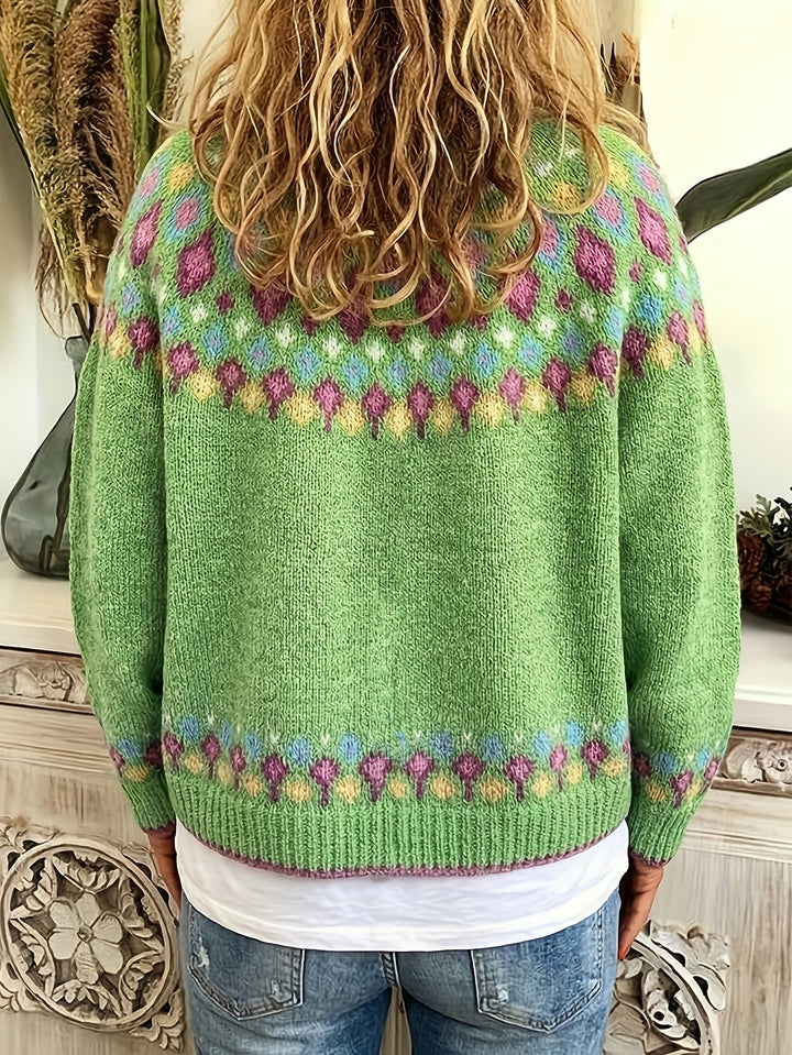 Fair Isle-trui met motief aan de achterkant voor dames
