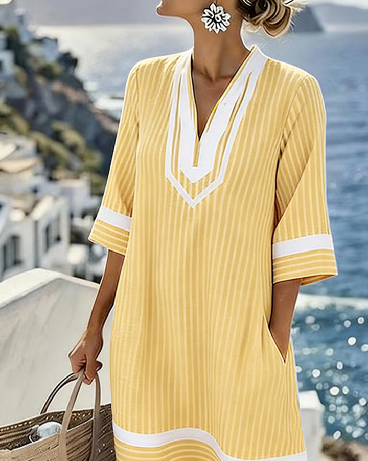 Megan | Striped V-Neck Dress
