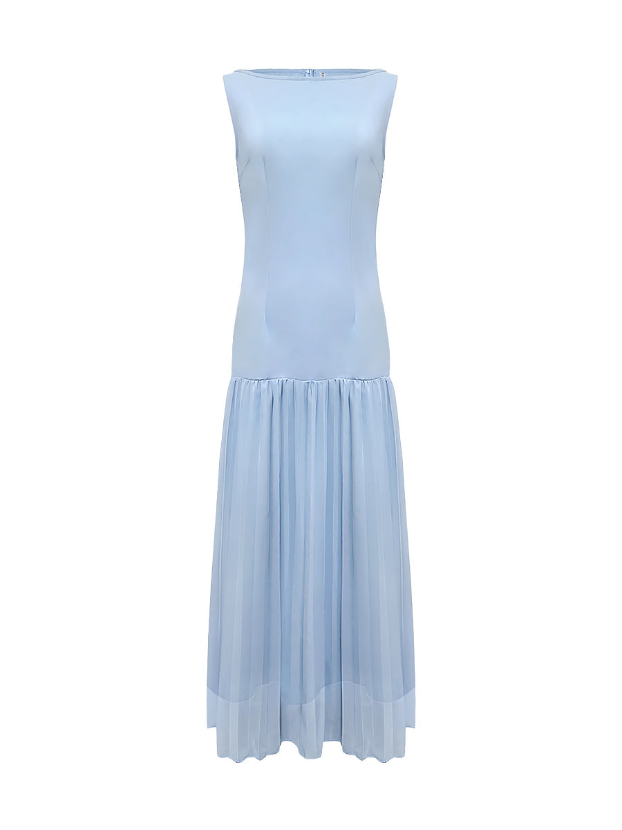 Miriam | Pleated Sleeveless Maxi Dress