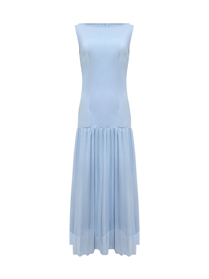 Miriam | Pleated Sleeveless Maxi Dress