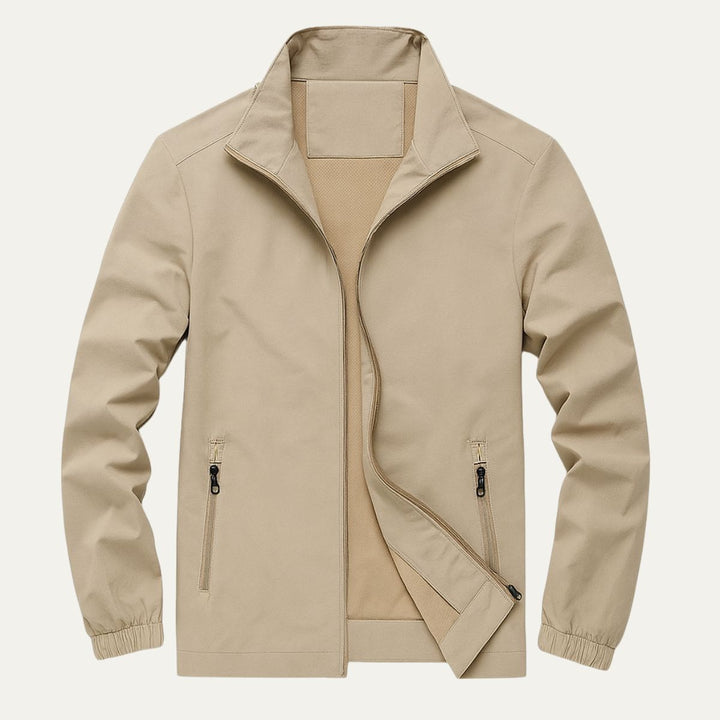 Mesh Lined Zip Front Windbreaker Jacket