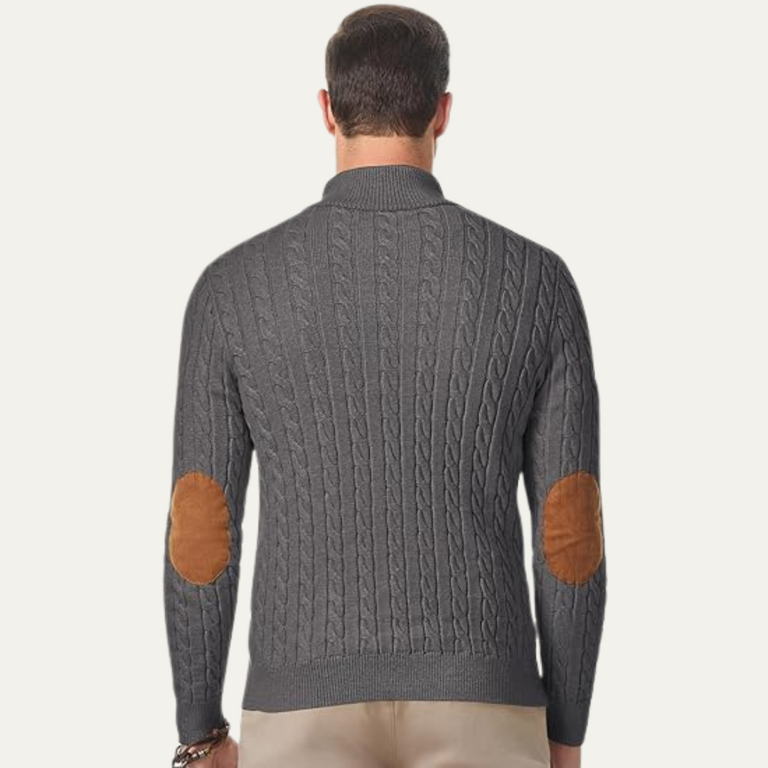 Cable Knit Button Collar Sweater