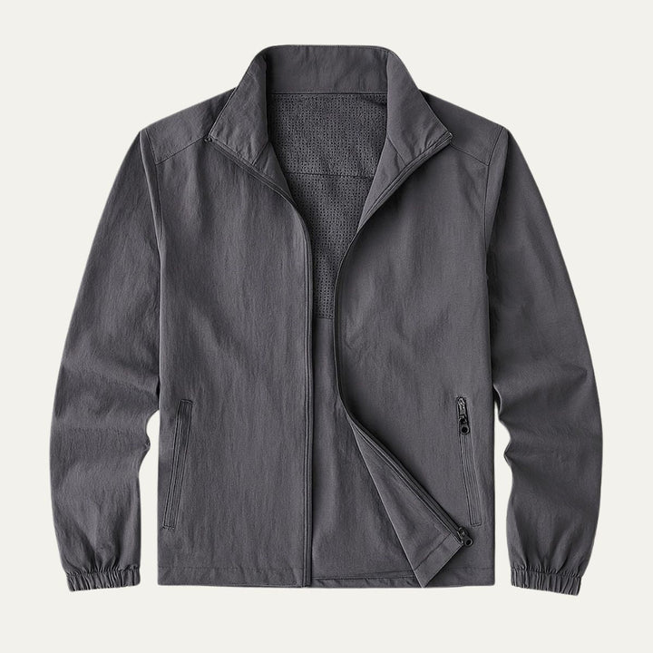 Mesh Lined Zip Front Windbreaker Jacket