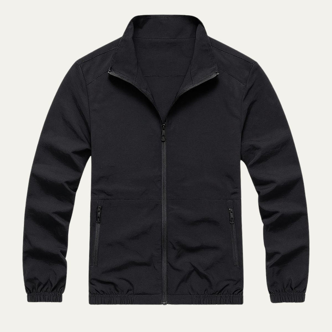 Mesh Lined Zip Front Windbreaker Jacket