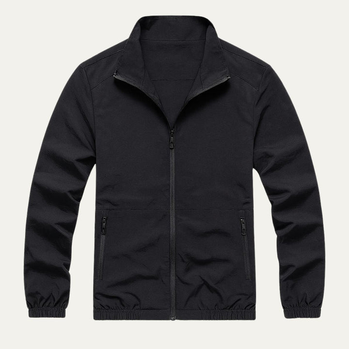 Mesh Lined Zip Front Windbreaker Jacket