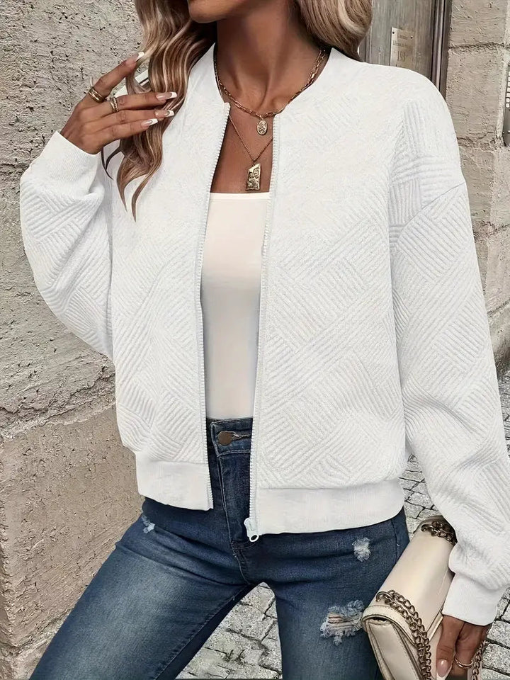 Jessica | Textured Zip-Up Cardigan