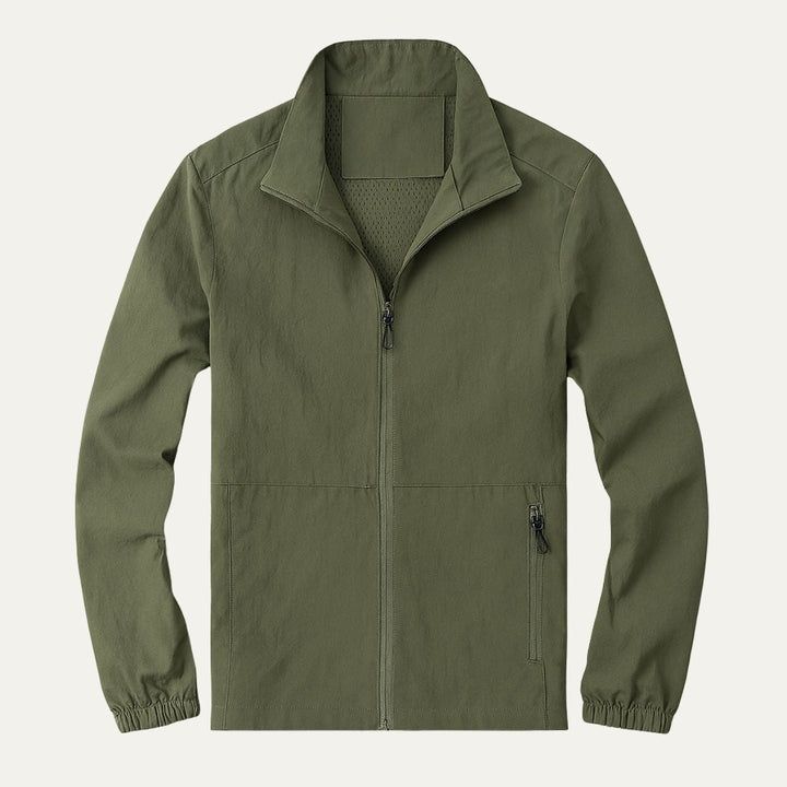 Mesh Lined Zip Front Windbreaker Jacket