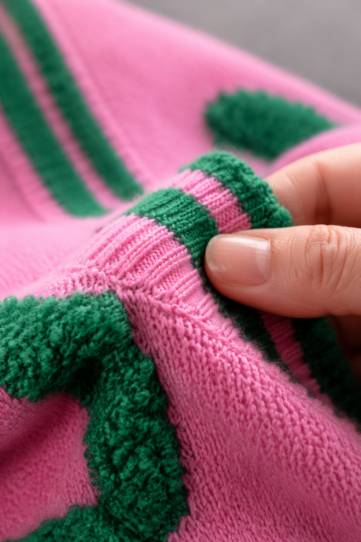 Reese | Color Block Plush Cardigan fabric texture close-up