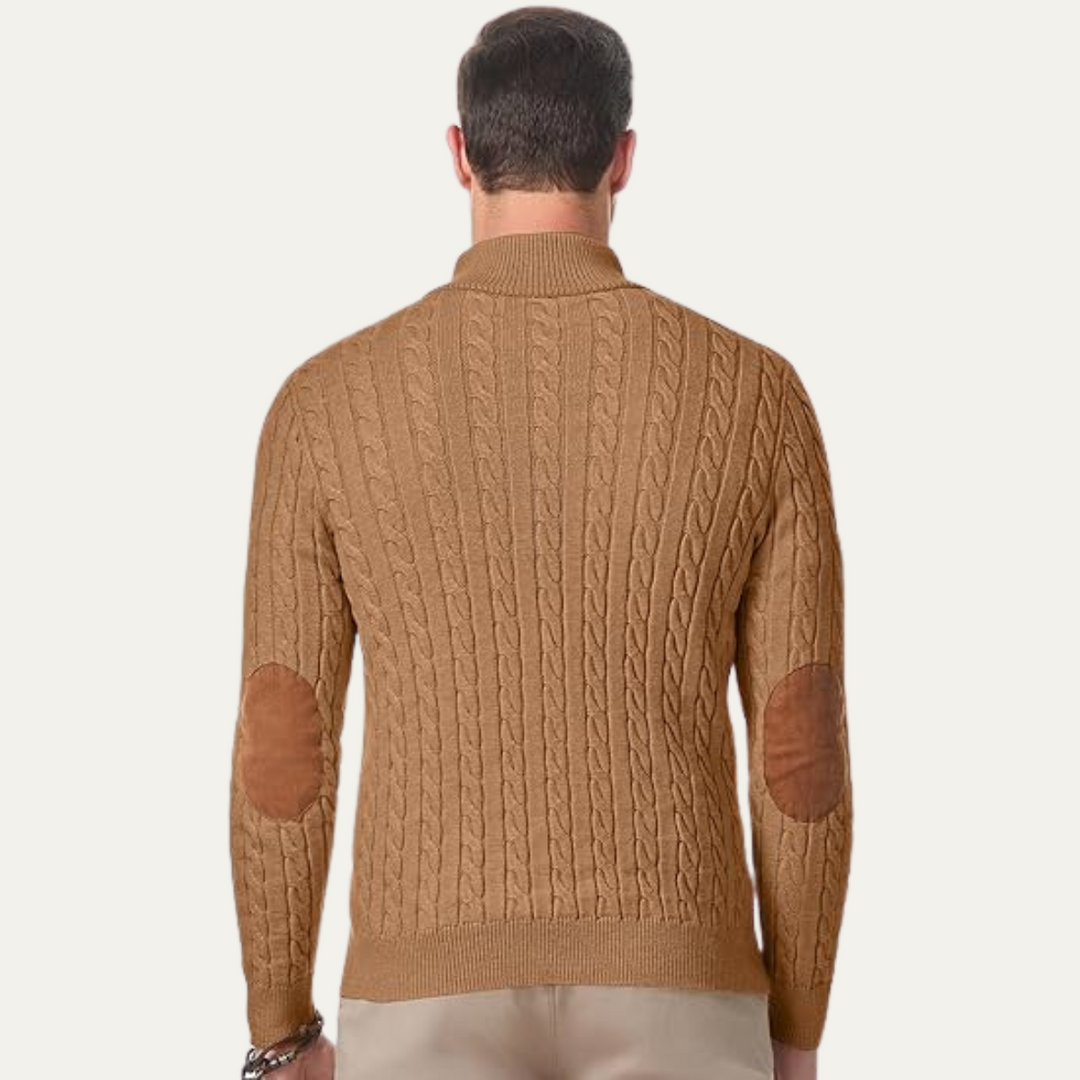 Cable Knit Button Collar Sweater