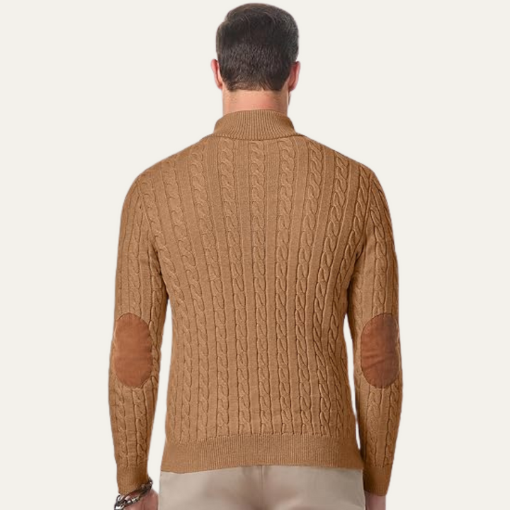 Cable Knit Button Collar Sweater