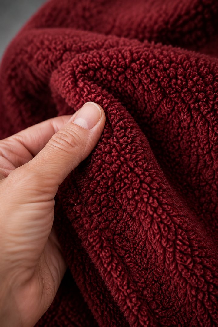 Harper | Reversible Fleece Sweatshirt fabric texture close-up