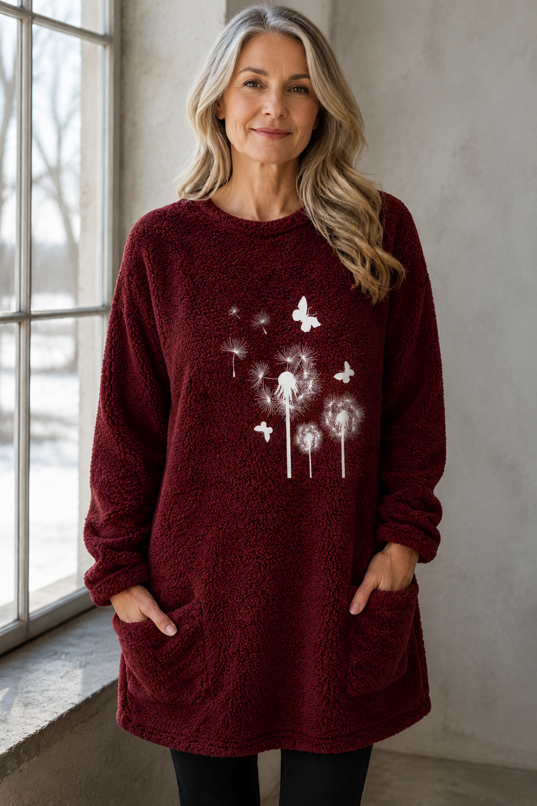 Harper | Reversible Fleece Sweatshirt editorial product photograph