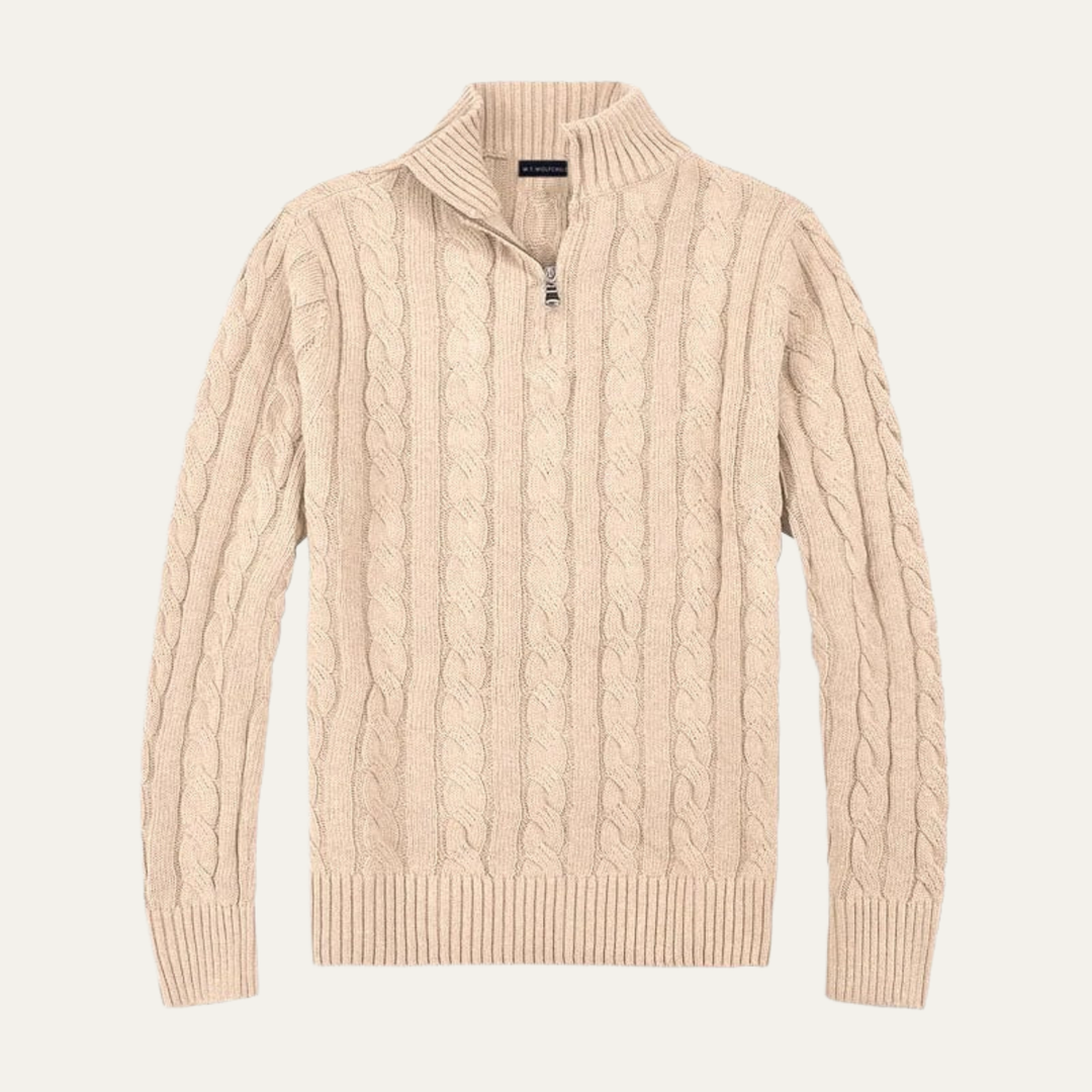 Merino Wool Half Zip Sweater