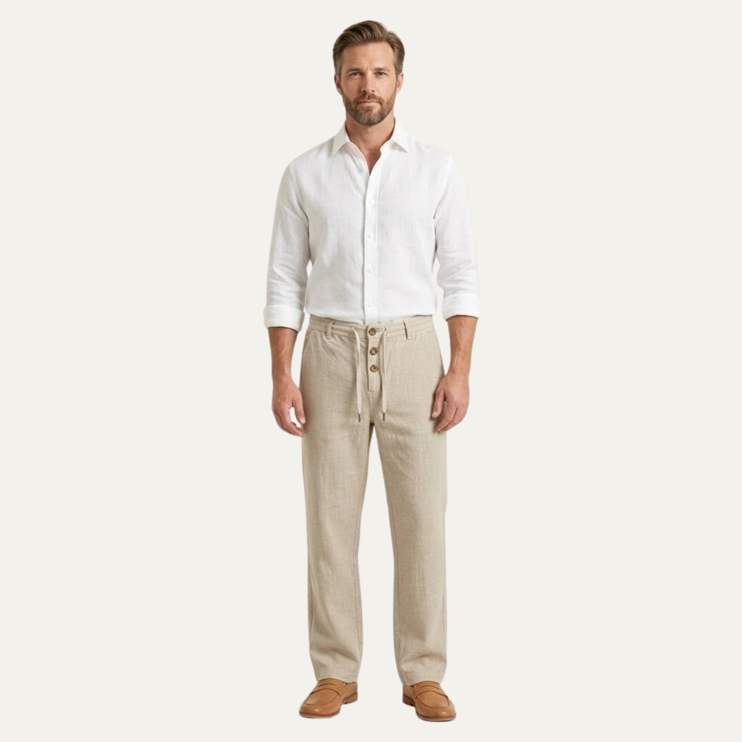 The Cedarwater Men’s Lightweight Straight Leg Cotton Linen Pants