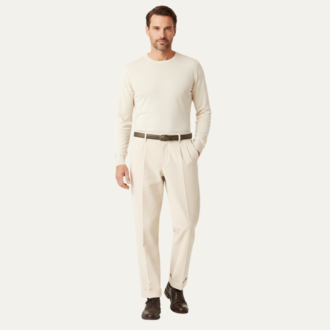 The Timberwood Men's High Waist Pleated Straight Leg Formal Pants