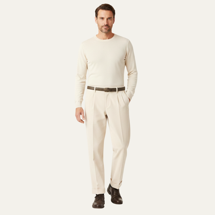 The Timberwood Men's High Waist Pleated Straight Leg Formal Pants