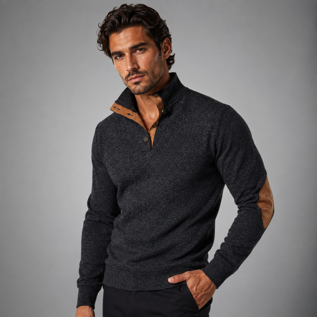 Men's Stand Collar Fleece Sweater