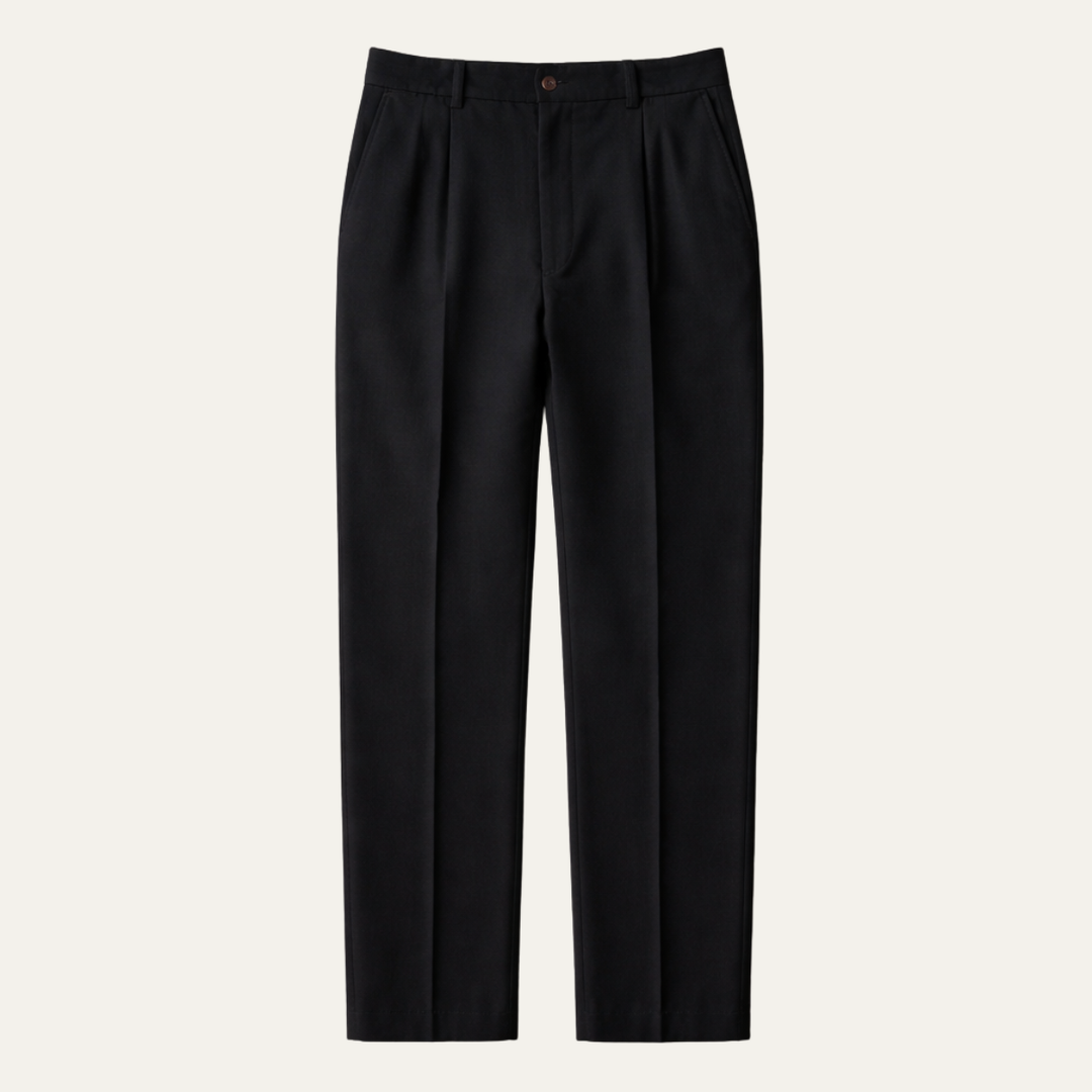 The Ridgebury Men’s Black Pleated Wide Leg Dress Pants