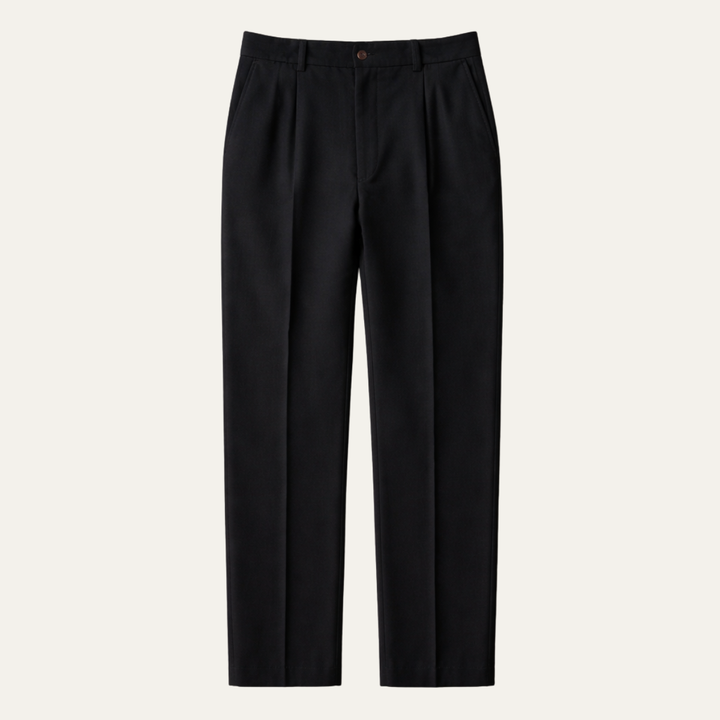 The Ridgebury Men’s Black Pleated Wide Leg Dress Pants