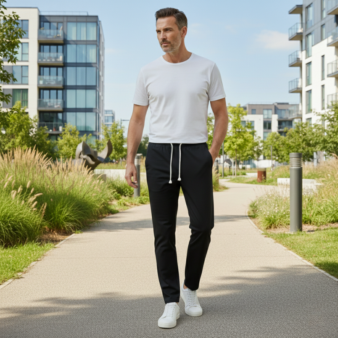 The Glenstone Men’s Lightweight Loose Fit Linen Blend Drawstring Pants