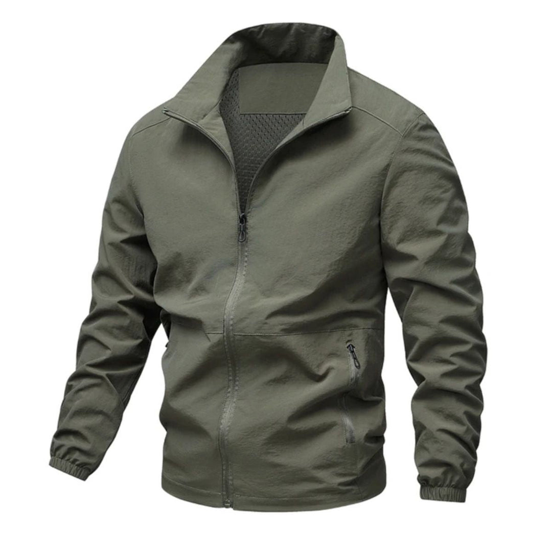 Mesh Lined Zip Front Windbreaker Jacket