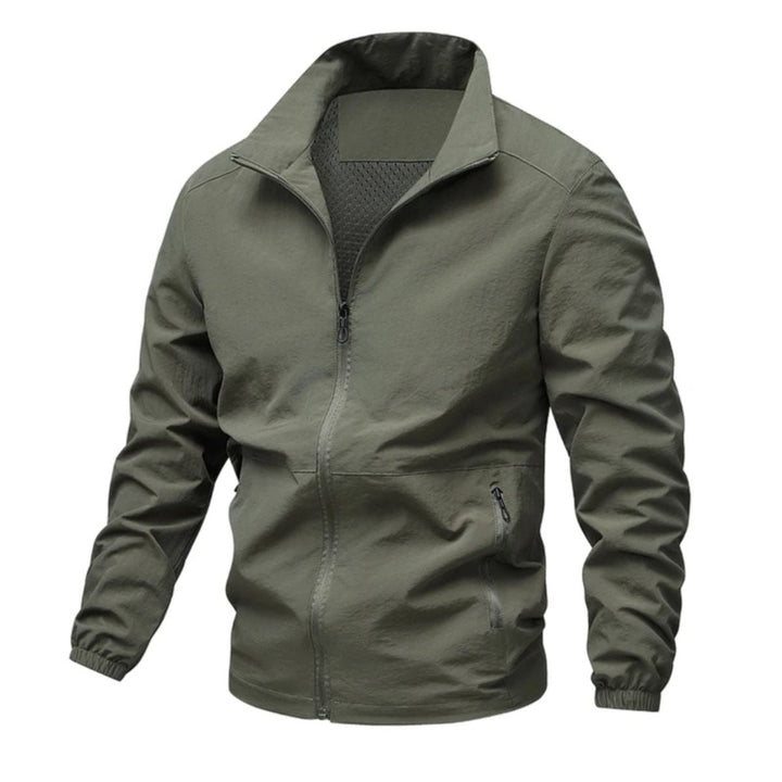 Mesh Lined Zip Front Windbreaker Jacket
