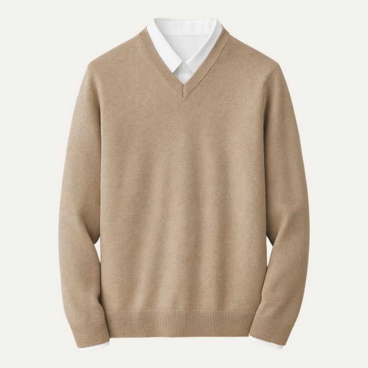 Men's Wool V Neck Sweater