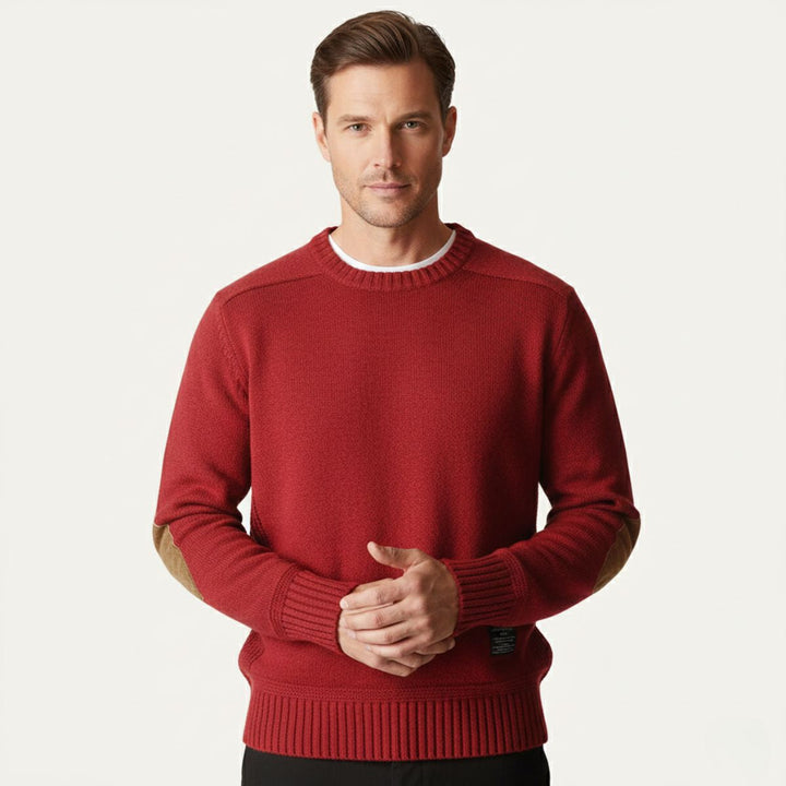 Wool Blend Elbow Patch Sweater