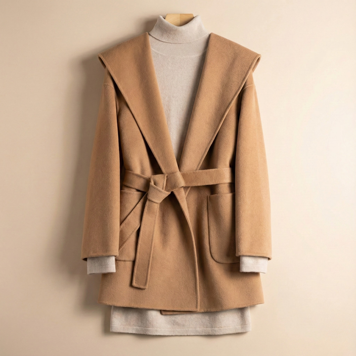 Camel-Hair Long Pointed Coat