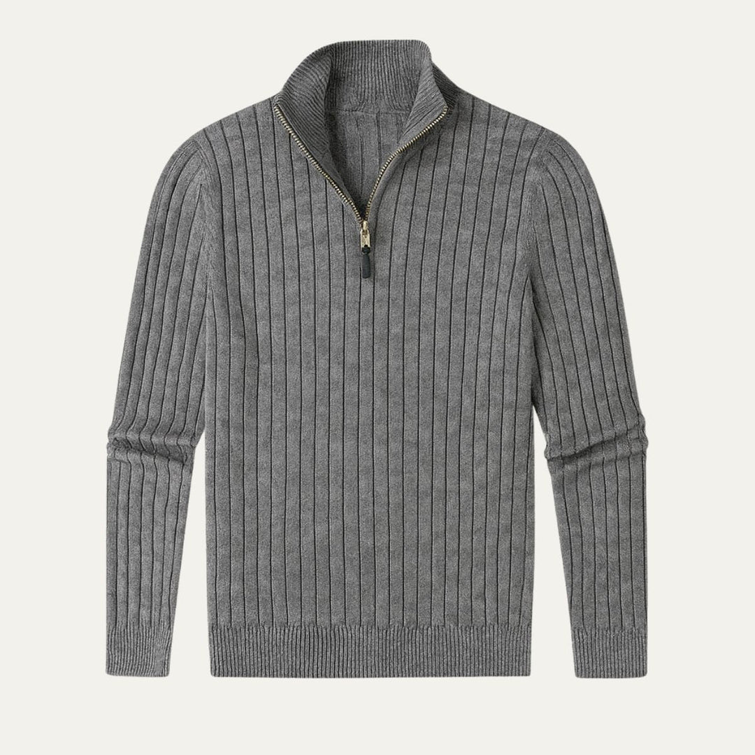Cotton Cable Knit Quarter Zip Sweater