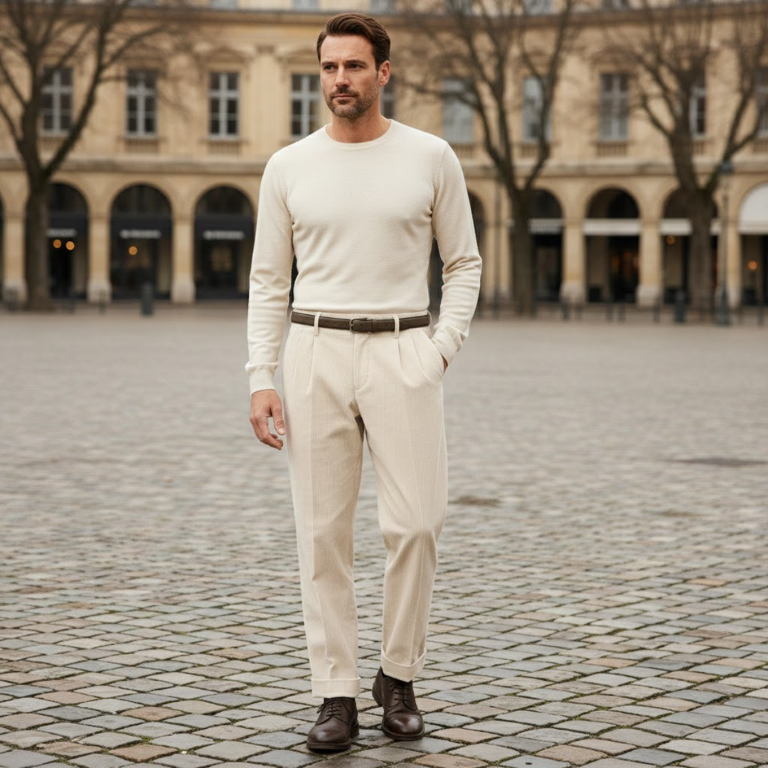 The Timberwood Men's High Waist Pleated Straight Leg Formal Pants