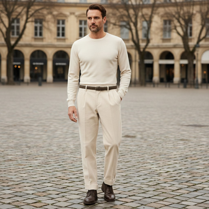 The Timberwood Men's High Waist Pleated Straight Leg Formal Pants