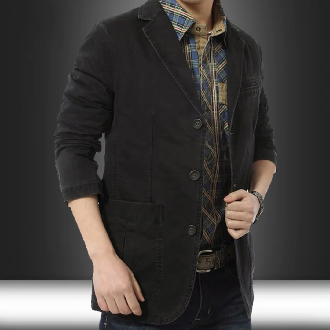 The Siracusa Men’s Casual Lightweight Slim Fit Cotton Blazer